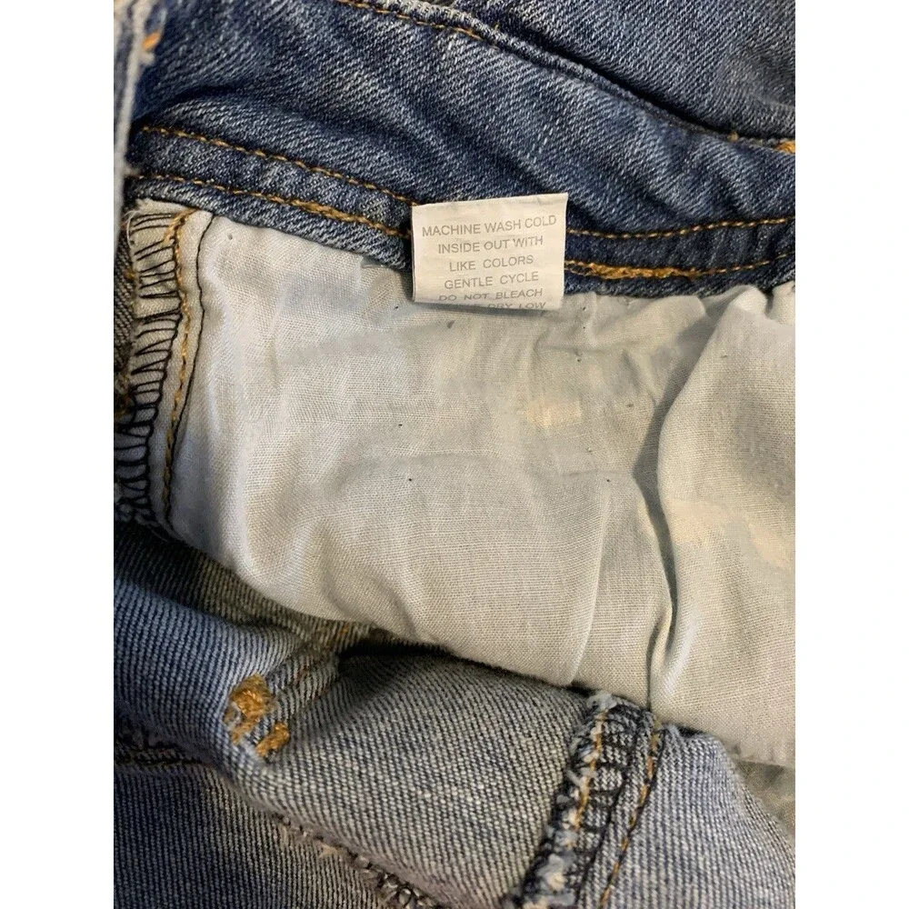 Tinseltown Womens Size Junior Small Overall Shorts Distressed Jean Shortalls